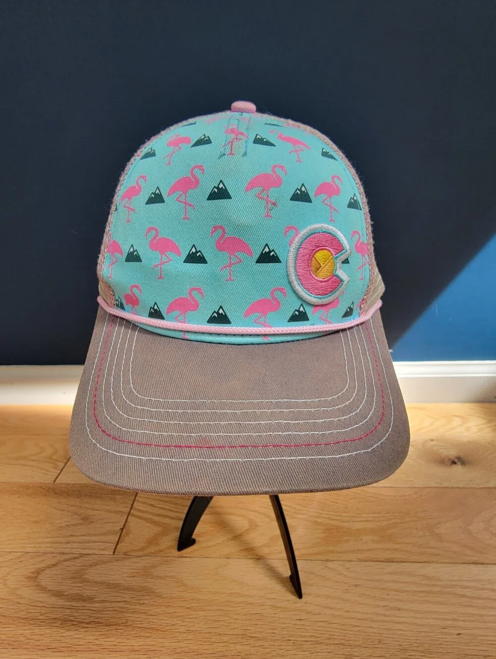 Kids Yo Colorado Snapback Hat w/ Flamingos & Mountains